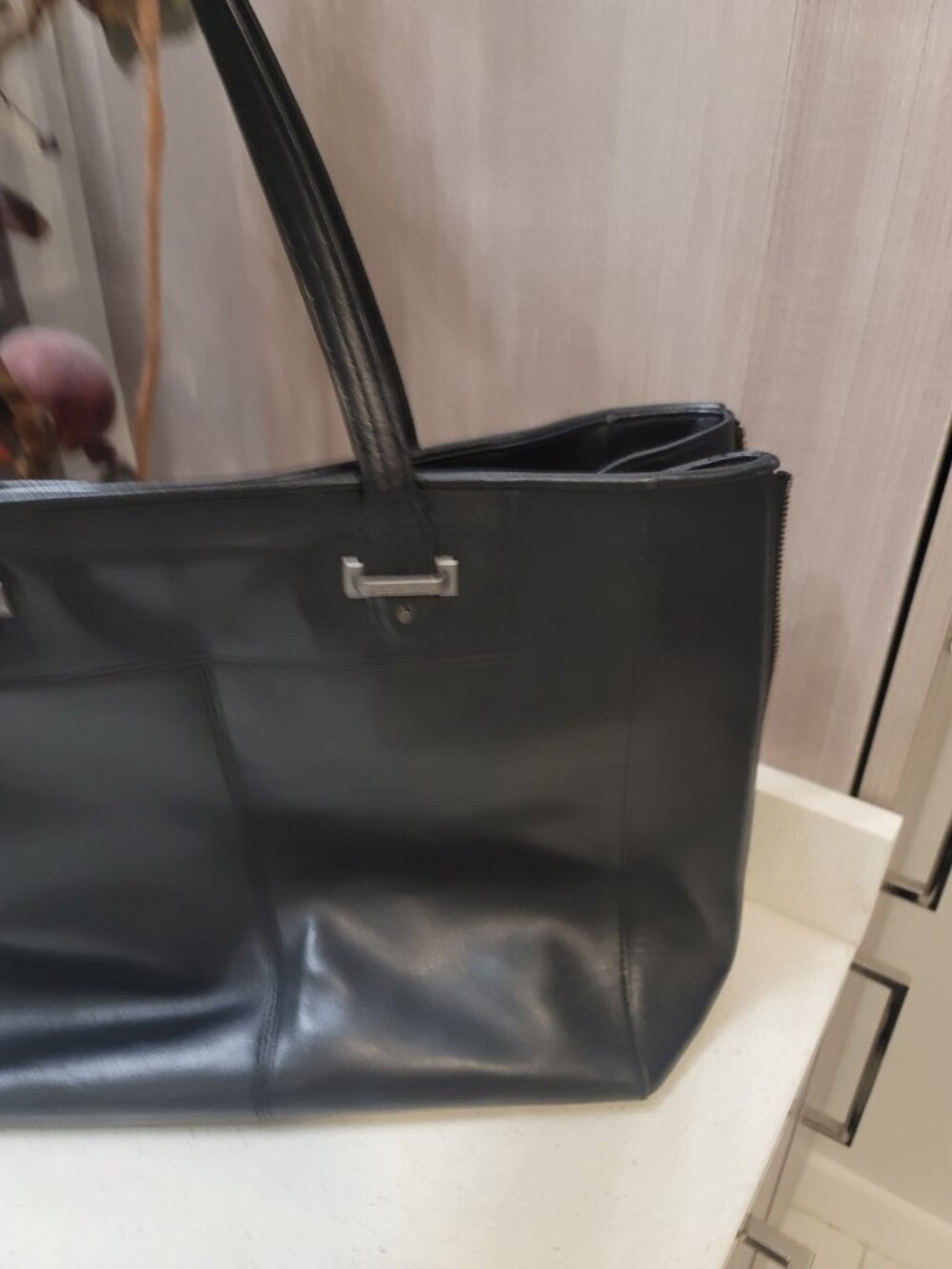 Coach Taylor 32824 Black Leather Large Tote Shoulder Bag Satchel $598 - Picture 5 of 12